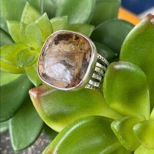 Silpada Sterling Silver Bronzite Stone Ring R1738